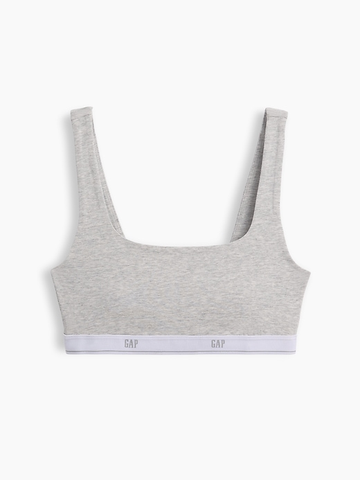 L'image numéro 6 présente Soutien-gorge léger en coton biologique extensible PureDouceur avec logo Gap