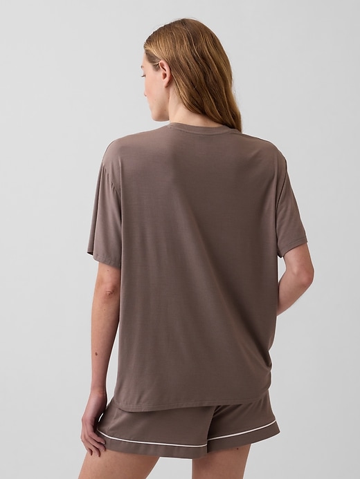 L'image numéro 3 présente T-shirt de pyjama surdimensionné en modal PureDouceur