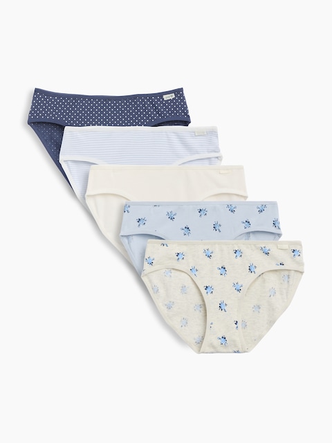 Kids Organic Stretch Cotton Bikini Briefs (5-Pack)