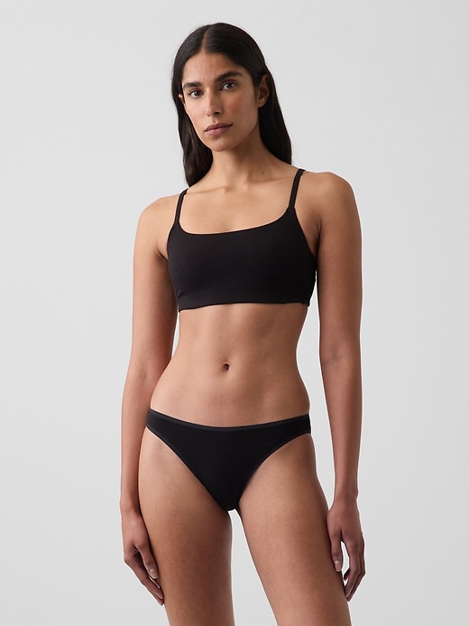L'image numéro 1 présente Soutien-gorge léger à encolure dégagée en coton biologique extensible PureDouceur