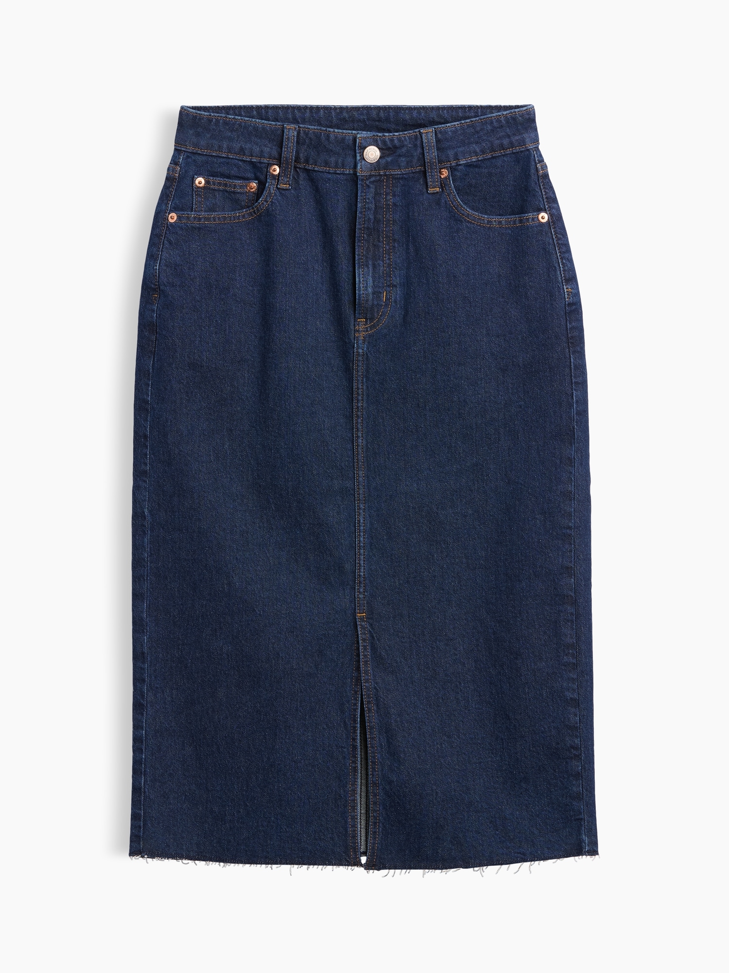 Denim Midi Pencil Skirt