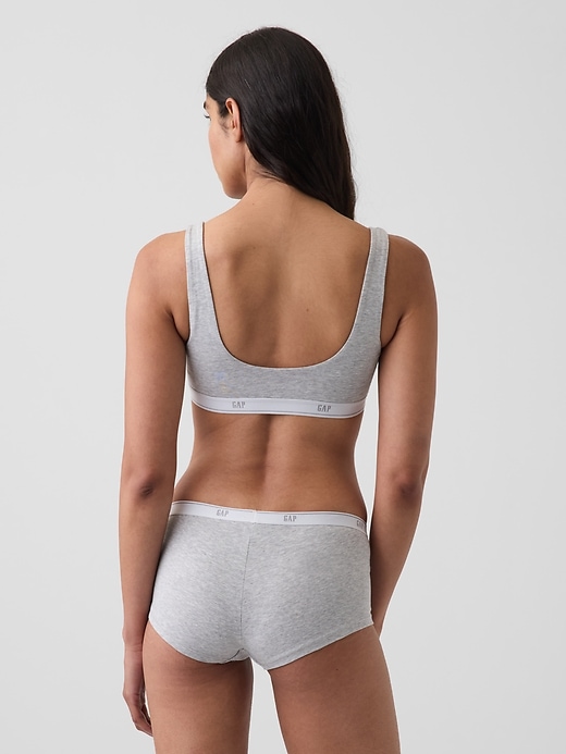 L'image numéro 2 présente Soutien-gorge léger en coton biologique extensible PureDouceur avec logo Gap