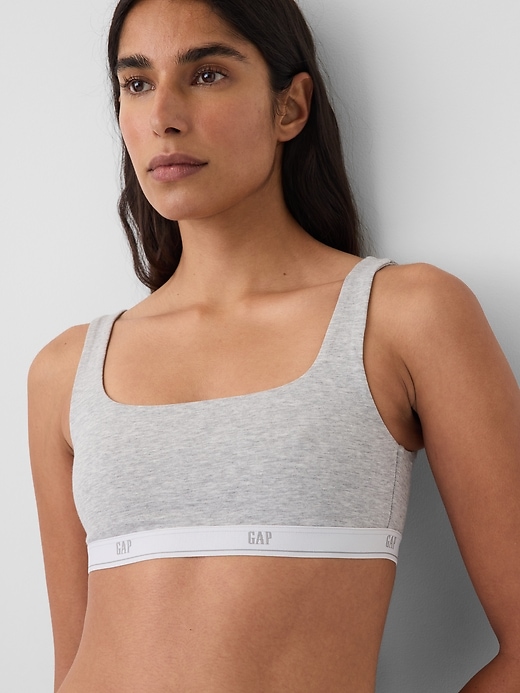 L'image numéro 3 présente Soutien-gorge léger en coton biologique extensible PureDouceur avec logo Gap