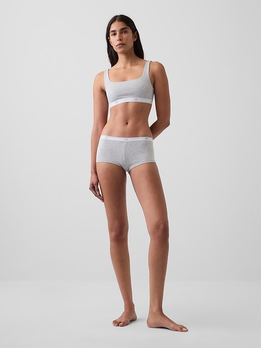 L'image numéro 4 présente Soutien-gorge léger en coton biologique extensible PureDouceur avec logo Gap