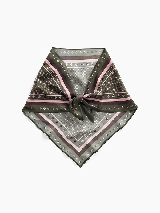 Image number 1 showing, 100% Silk Oversized Triangle Bandana Scarf