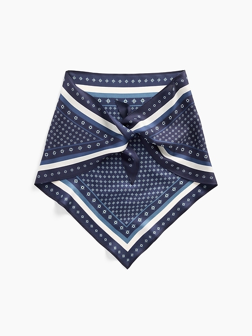 Image number 1 showing, 100% Silk Oversized Triangle Bandana Scarf