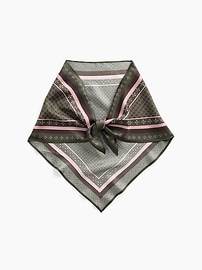 Image number 1 showing, 100% Silk Oversized Triangle Bandana Scarf