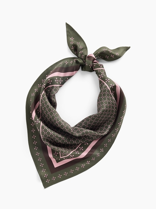 Image number 2 showing, 100% Silk Oversized Triangle Bandana Scarf