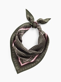 Image number 2 showing, 100% Silk Oversized Triangle Bandana Scarf