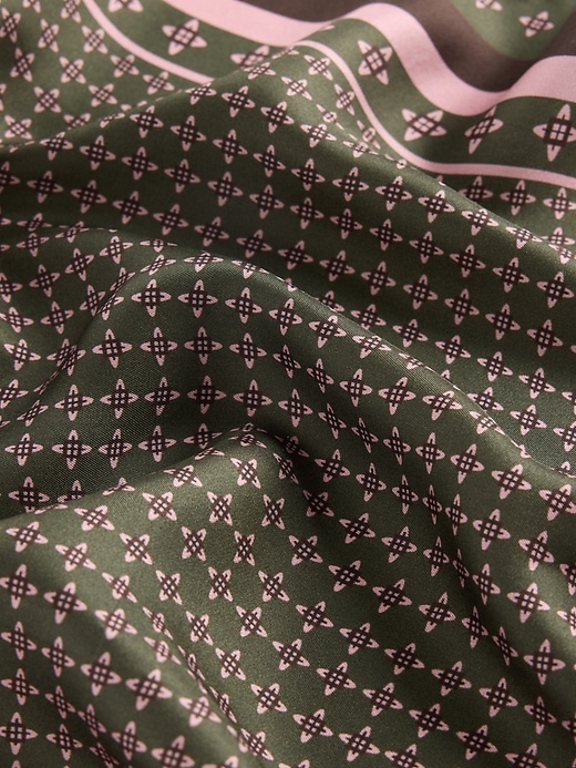 Image number 3 showing, 100% Silk Oversized Triangle Bandana Scarf