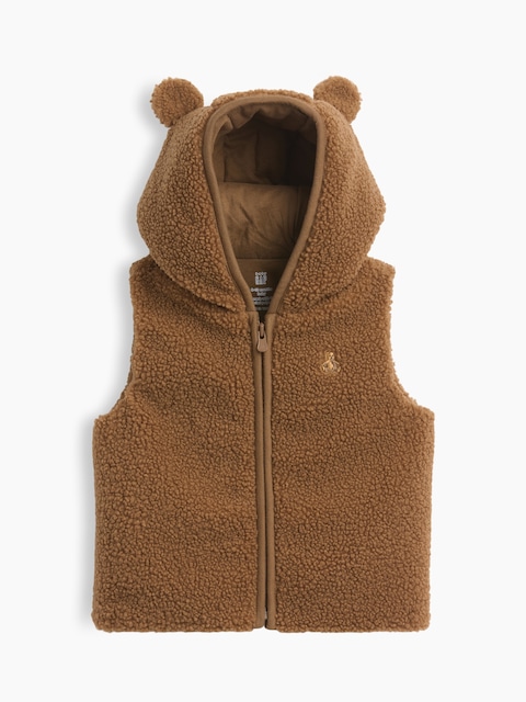 Baby Sherpa Hooded Bear Zip Vest