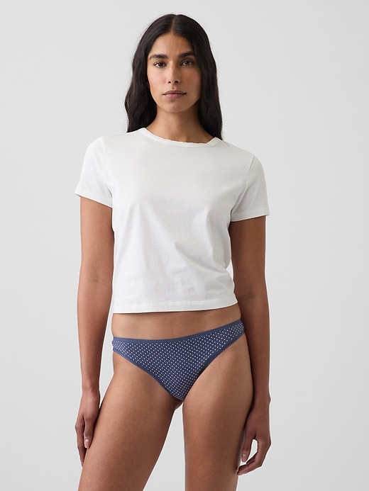 L'image numéro 1 présente Tanga en coton biologique extensible PureDouceur