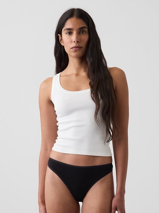 L'image numéro 1 présente Tanga en coton biologique extensible PureDouceur