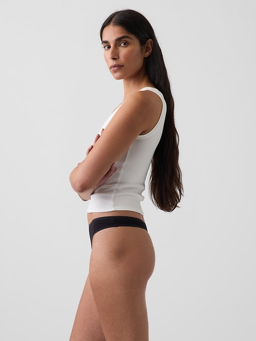 L'image numéro 2 présente Tanga en coton biologique extensible PureDouceur
