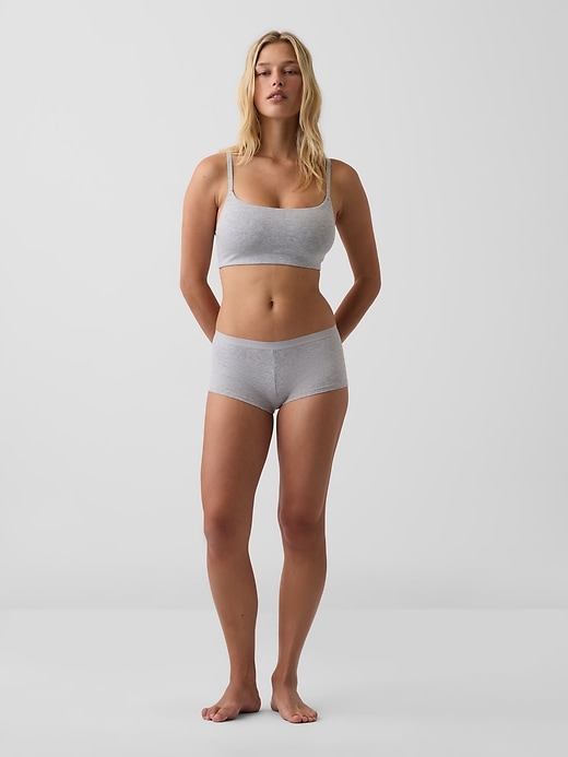 L'image numéro 4 présente Short court en coton biologique extensible PureDouceur