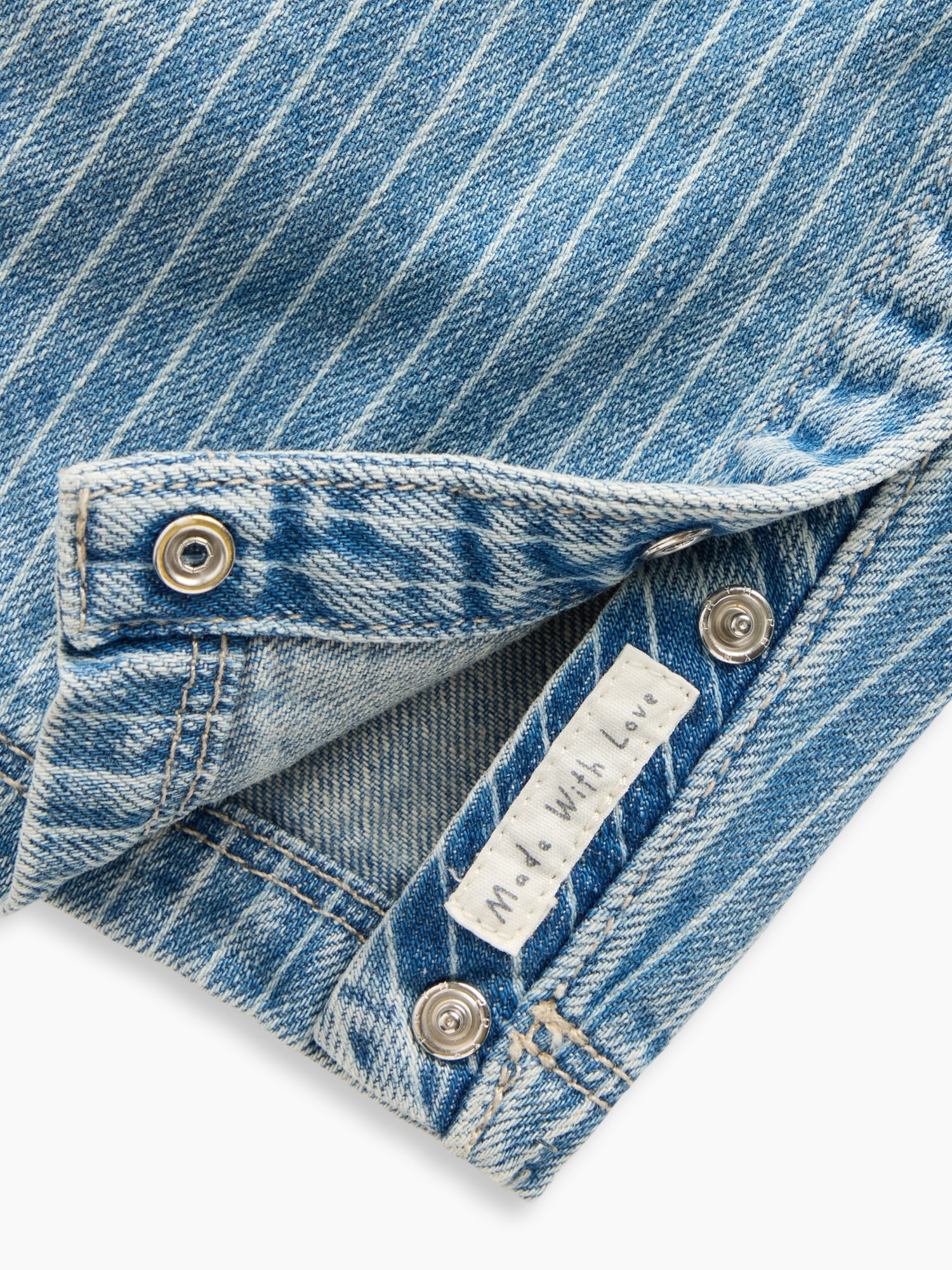 Une-pièce utilitaire en denim à rayures pour Bébé
