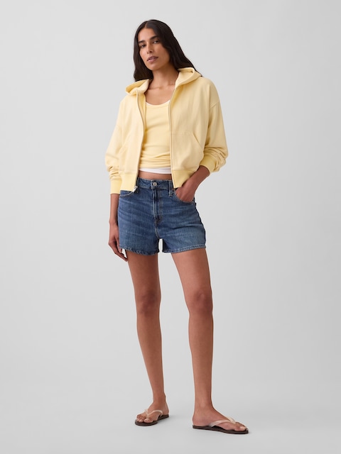 3.5" High Rise Relaxed Straight Denim Shorts