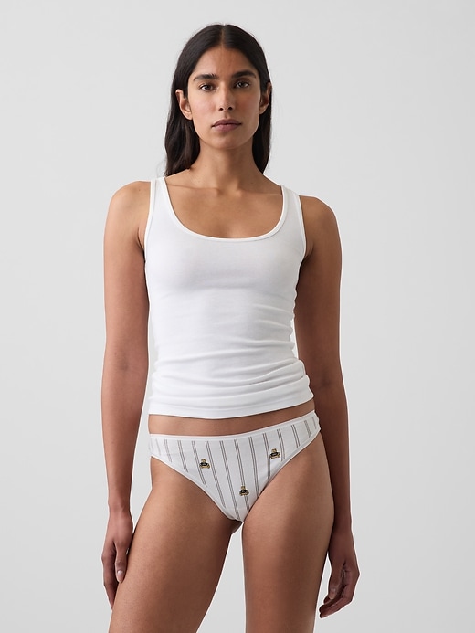 L'image numéro 1 présente Tanga en coton biologique extensible PureDouceur