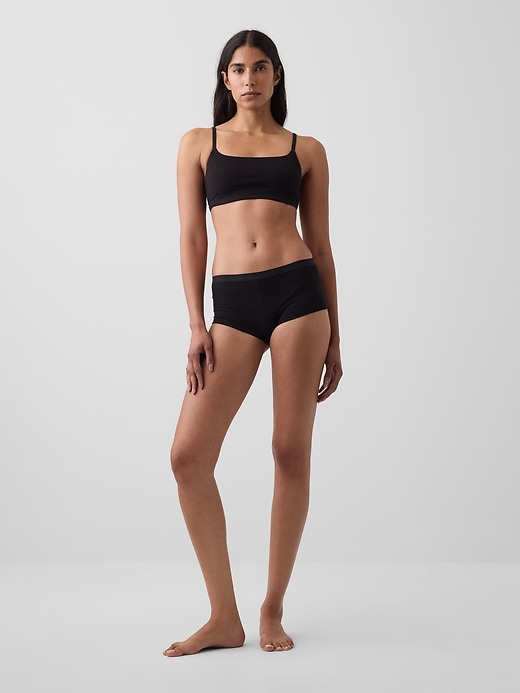 L'image numéro 4 présente Short court en coton biologique extensible PureDouceur