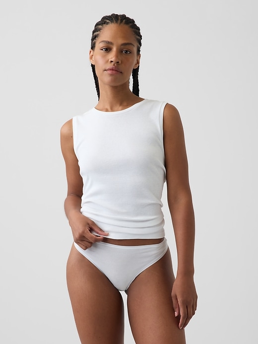 Image number 2 showing, MadeSoft Organic Stretch Cotton Thong (3-Pack)