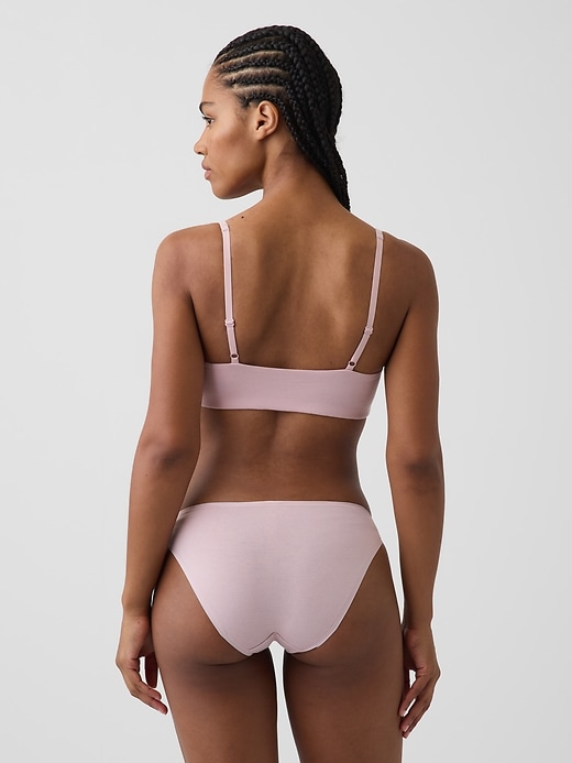 L'image numéro 2 présente Soutien-gorge léger à encolure dégagée en coton biologique extensible PureDouceur
