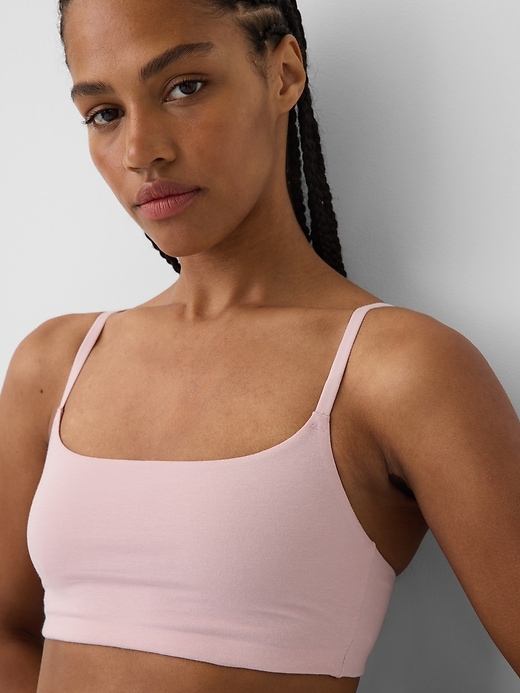 L'image numéro 3 présente Soutien-gorge léger à encolure dégagée en coton biologique extensible PureDouceur