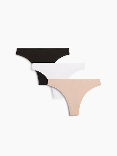 SoftMade Organic Stretch Cotton Thong (3-Pack)