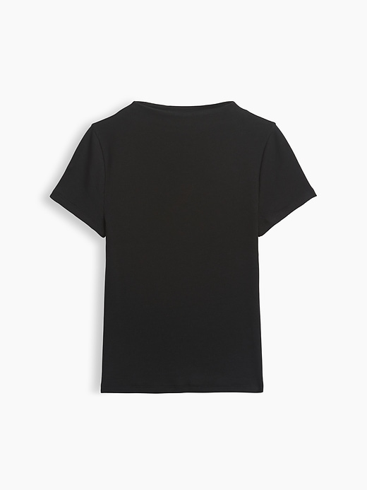 L'image numéro 5 présente T-shirt court côtelé moderne à col montant