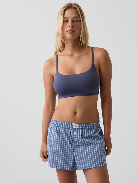 L'image numéro 5 présente Soutien-gorge léger à encolure dégagée en coton biologique extensible PureDouceur