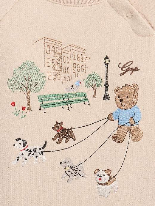 Image number 3 showing, Baby VintageSoft Embroidered Brannan Bear Raglan One-Piece