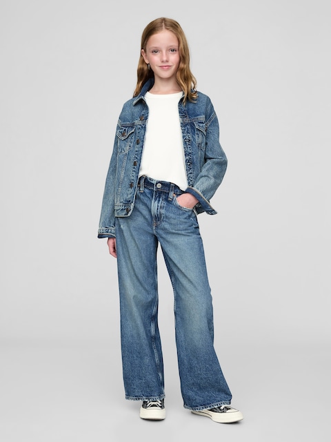 Kids Low Rise Stride Wide-Leg Jeans