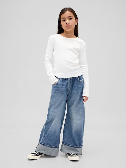 Kids Low Rise Easy Cuffed Baggy Jeans