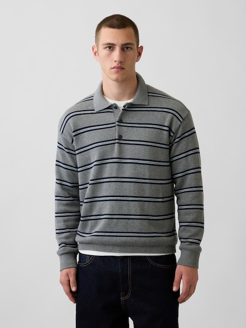 Relaxed Polo Sweater