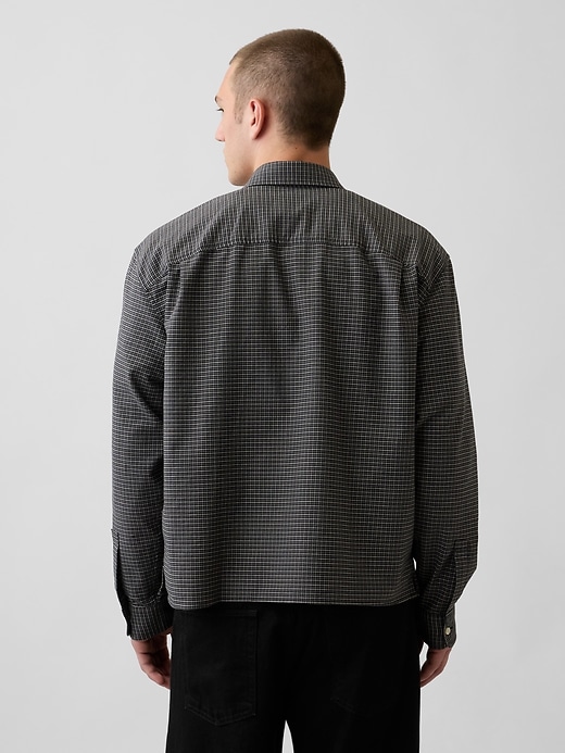 L'image numéro 3 présente Chemise oxford courte décontractée à ourlet droit
