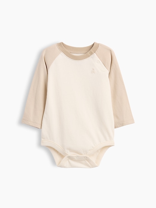 Image number 1 showing, Baby Organic Cotton Colorblock Raglan Bodysuit