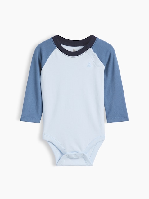 CACHE-COUCHE À MANCHES RAGLAN EN COTON BIOLOGIQUE AUX COULEURS CONTRASTÉES POUR BÉBÉ