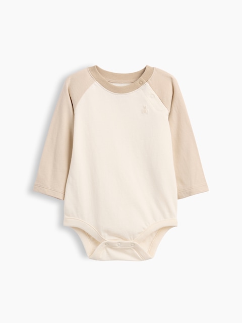 CACHE-COUCHE À MANCHES RAGLAN EN COTON BIOLOGIQUE AUX COULEURS CONTRASTÉES POUR BÉBÉ