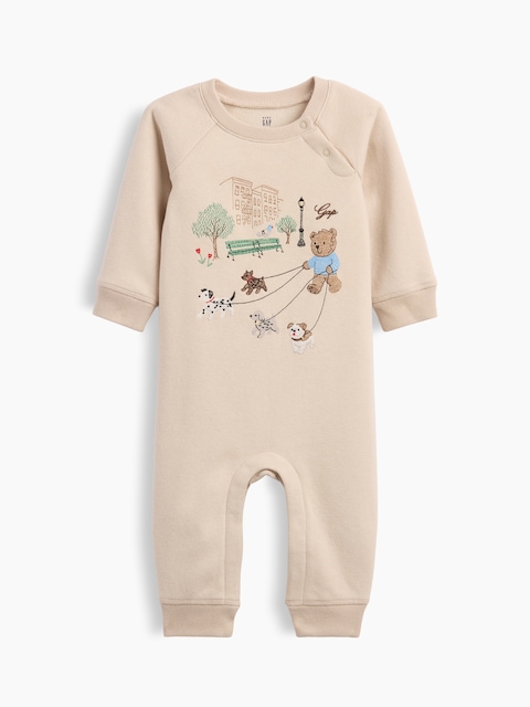 Baby VintageSoft Embroidered Brannan Bear Raglan One-Piece