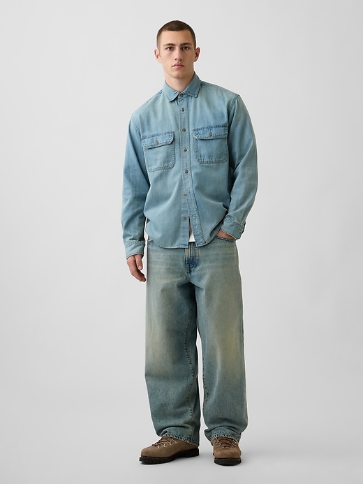 Image number 2 showing, UltraSoft Denim Relaxed Utility Shirt