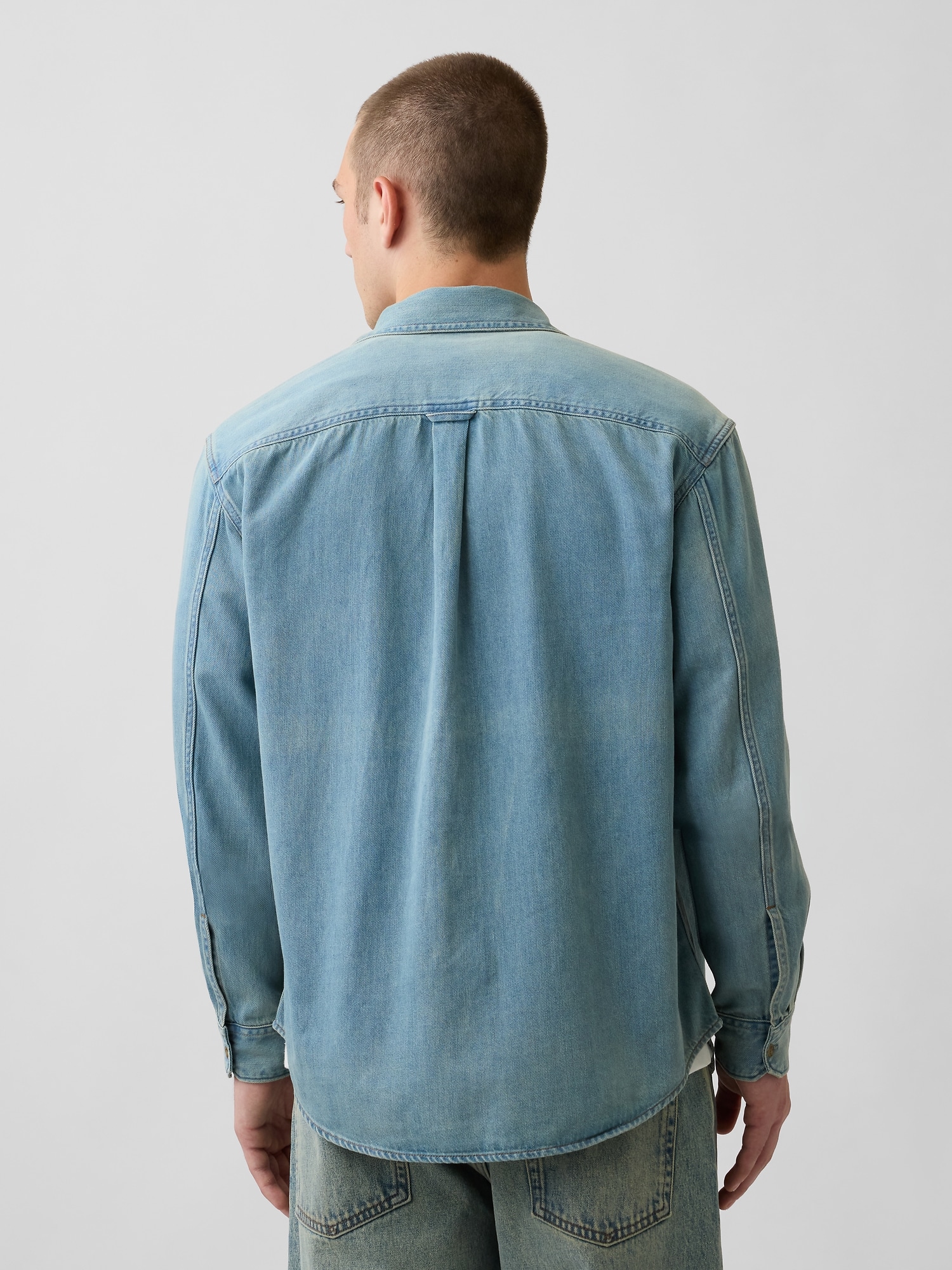 UltraSoft Denim Relaxed Utility Shirt