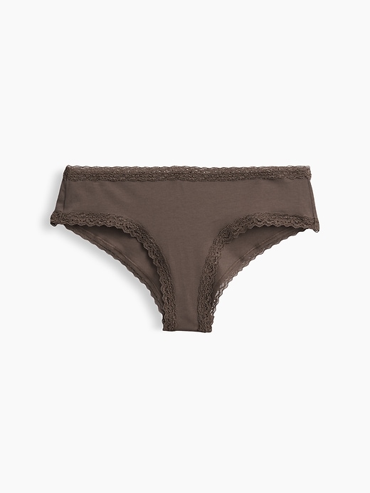Image number 5 showing, MadeSoft Organic Stretch Cotton Lace-Trim Cheeky Hipster