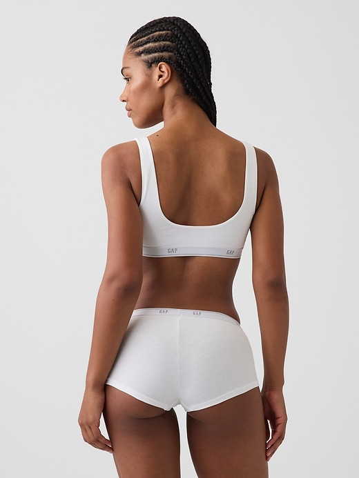 L'image numéro 2 présente Soutien-gorge léger en coton biologique extensible PureDouceur avec logo Gap