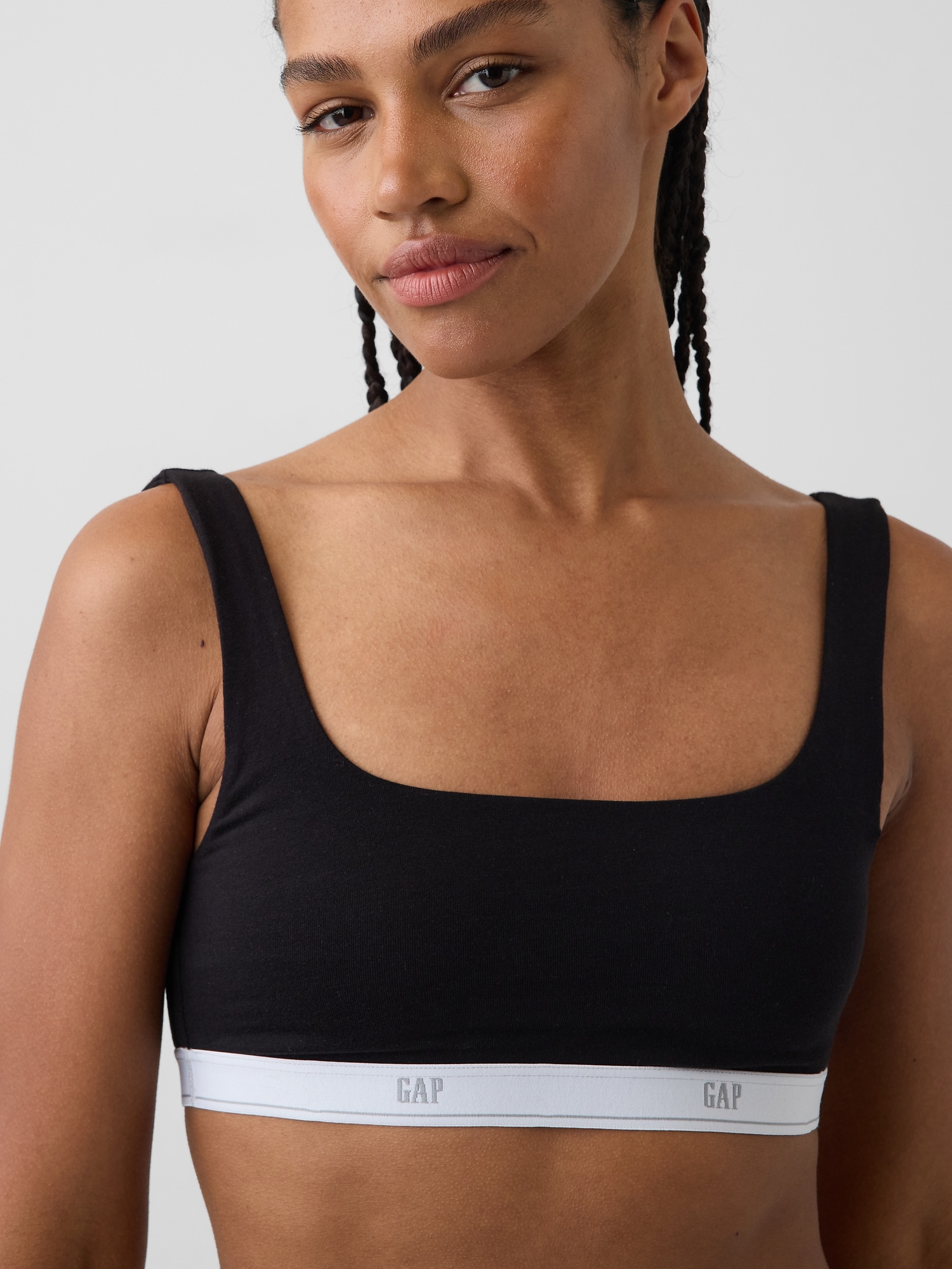 SoftMade Organic Stretch Cotton Logo Bralette