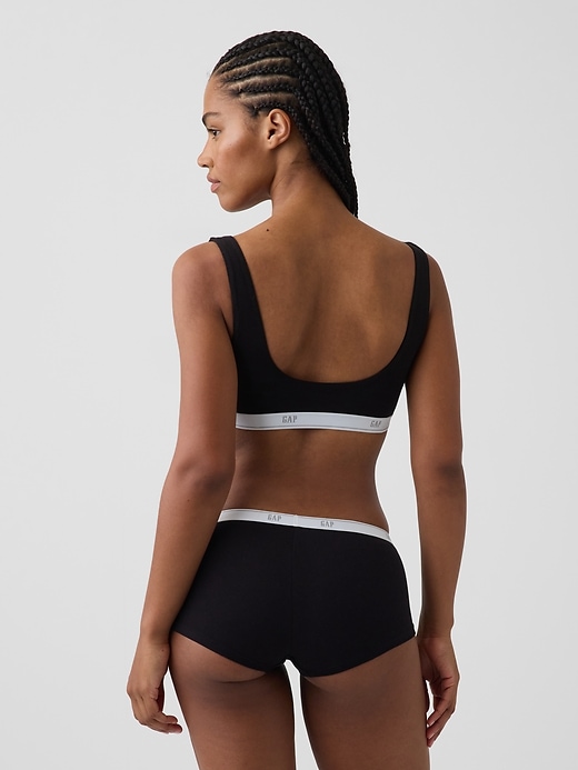 L'image numéro 2 présente Soutien-gorge léger en coton biologique extensible PureDouceur avec logo Gap