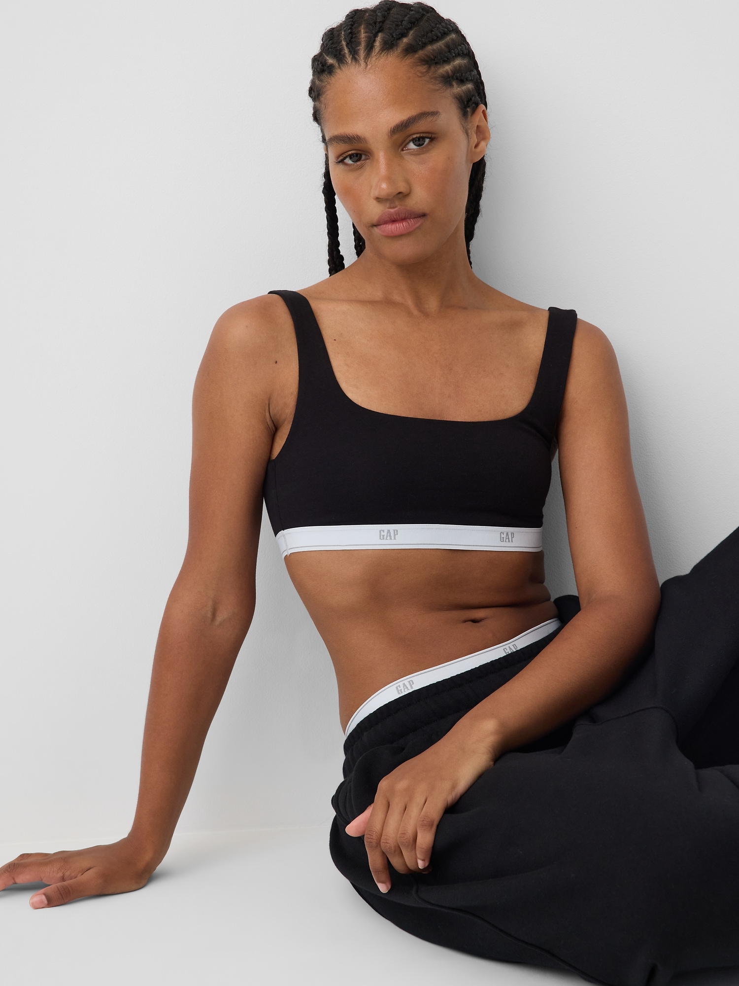 SoftMade Organic Stretch Cotton Logo Bralette