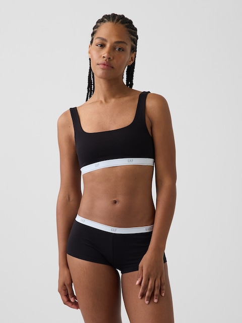 SoftMade Organic Stretch Cotton Gap Logo Bralette