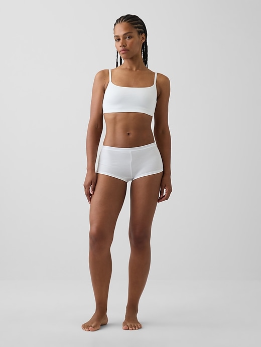 L'image numéro 4 présente Short court en coton biologique extensible PureDouceur