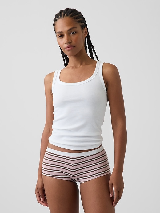 L'image numéro 1 présente Short court en coton biologique extensible PureDouceur