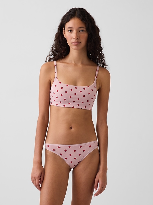 L'image numéro 1 présente Soutien-gorge léger à encolure dégagée en coton biologique extensible PureDouceur