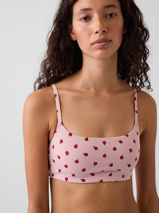 L'image numéro 3 présente Soutien-gorge léger à encolure dégagée en coton biologique extensible PureDouceur